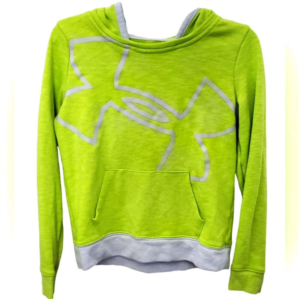 Under Armour Girls Bright Green hoodie,‎ Size Small